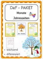 Vorschau - Arbeitsblätter - DaF/DaZ Materialpaket Jahreszeiten Monate - Deckblatt