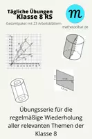 Vorschau - Arbeitsblätter - Übungsstunden/Vertretungsstunden Mathe Kl. 8 RS (vollständige Serie, 23 AB) - Deckblatt