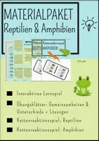 Vorschau - Arbeitsblätter - Materialpaket: Reptilien & Amphibien - Arbeitsblätter + Lernspiel - Deckblatt