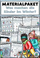 Vorschau - Arbeitsblätter - Materialpaket "Was machen die Kinder im Winter?" DaZ / DaF / Deutsch - Deckblatt