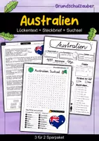 Vorschau - Arbeitsblätter - Australien - 3 für 2 Sparpaket - Materialpaket - Deckblatt