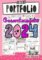 Vorschau - Arbeitsblätter - Portfolio Gesamtpaket 2024: Ich-Buch / Schatzheft / Schatzbuch / Portfolio #silvesterknaller23 - Deckblatt