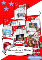 Vorschau - Arbeitsblätter - Materialpaket Lesespuren zu Weihnachten (DaZ und DaF geeignet - 4 fach differenziert) - Deckblatt