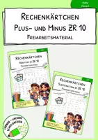Vorschau - Spiele - Materialpaket "Rechenkärtchen - Plus und Minus im ZR 10 - Freiarbeit" - Deckblatt