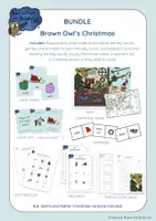 Vista previa - Hojas de trabajo - Brown Owl's Christmas - Bundle of Activities - Portada