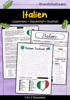 Vorschau - Arbeitsblätter - Italien - Sparpaket - Materialpaket - Deckblatt