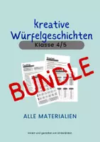Vorschau - Arbeitsblätter - Materialpaket: kreatives Schreiben mit Würfelgeschichten (4./5. Klasse) - Deckblatt