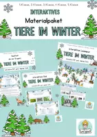 Vorschau - Unterrichtsreihen - Materialpaket interaktive PDF, PPTX, Tiere im Winter Klasse 3, Klasse 4, Klasse 5 - Deckblatt