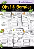 Vorschau - Arbeitsblätter - 105 Steckbriefe - Obst & Gemüse Materialpaket - Deckblatt
