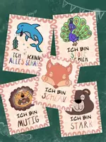 Vorschau - Mal- und Bastelvorlagen - Materialpaket Positive Affirmationen: Alle Karten - Deckblatt