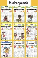 Vorschau - Arbeitsblätter - Rechenpuzzle | Klasse 1-4 | Mathe Freiarbeit - Deckblatt