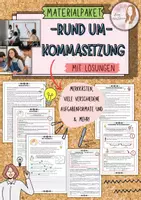 Vorschau - Arbeitsblätter - Materialpaket - Kommasetzung Klasse 7 /8 /9 mit Lösungen - Deckblatt