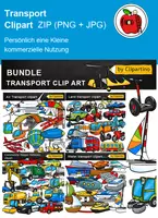 Vorschau - Poster - Verkehr ClipArt Grafiken, Land, Fahrzeuge, Luft, Wasser - Deckblatt