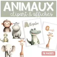 Aperçu - Affichage - Kit ENSEMBLE Alphabet Animaux Affiches & Clipart - Page de couverture