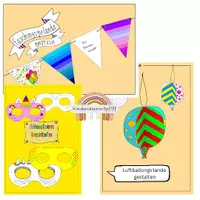 Vorschau - Mal- und Bastelvorlagen - Materialpaket Fasching klein - Deckblatt