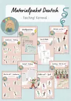 Vorschau - Arbeitsblätter - Materialpaket Deutsch - Fasching/ Karneval - Deckblatt