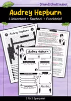 Vorschau - Arbeitsblätter - Audrey Hepburn - 3 für 2 Sparpaket - Materialpaket - Deckblatt