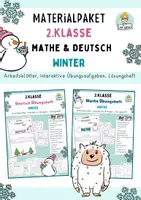 Vorschau - Unterrichtsreihen - Materialpaket 2.Klasse Mathe, Deutsch Lernheft Lesen, Schreiben, Zahlenraum 100 - Deckblatt