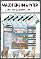 Vorschau - Arbeitsblätter - Waldtiere im Winter - Materialpaket (Lapbook und Wissenskartei) - Deckblatt