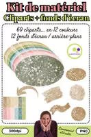 Aperçu - Présentation / Support pour le tableau - Kit de matériel : 60 cliparts + 12 arrière-plans | taches | commercial - Page de couverture