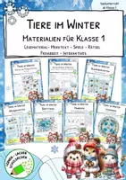 Vorschau - Arbeitsblätter - Materialpaket "Tiere im Winter" - Klasse 1 und 2 - Deckblatt