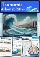 Vorschau - Arbeitsblätter - Tsunami: Arbeitsblätter und Übungsaufgaben (mit Lösungen) - Erdkunde für die Sek 1 - Deckblatt