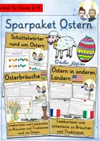 Vorschau - Stundenentwürfe - Materialpaket Lesekarteien und Schüttelwörter Ostern - Deckblatt