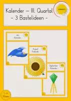 Vorschau - Mal- und Bastelvorlagen - Kalender Vorlage Bastelidee Juli August September - Deckblatt