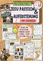Vorschau - Spiele - Materialpaket Die Passion und Auferstehung Jesu / Ostern / Jesus Christus mit Lösungen (Klasse 5/6/7/8) - Deckblatt