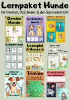 Vorschau - Arbeitsblätter - Lernpaket Hunde (für Deutsch, DaZ, Kunst und den Sachunterricht) - Deckblatt