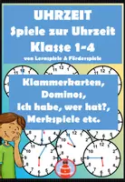 Vorschau - Arbeitsblätter - Spiele zur Uhrzeit - Materialpaket Klasse 1-4 - Deckblatt