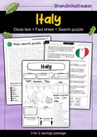 Vorschau - Arbeitsblätter - Italy - 3 for 2 savings package - Material package (English) - Deckblatt