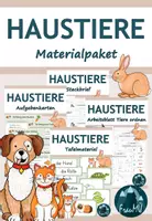 Vorschau - Arbeitsblätter - Haustiere – Materialpaket mit Aufgabenkarten, Steckbrief & Tafelmaterial (Sachunterricht) - Deckblatt