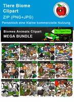 Vorschau - Poster - Tier-Clipart-Grafiken+ Pflanzen/Biome-Hintergründe Materialpaket - Deckblatt