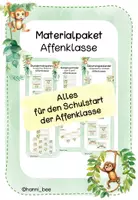 Vorschau - Bildkarten - Materialpaket Affenklasse Klassenzimmer/Rituale/Schulstart/Einschulung - Deckblatt