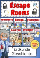 Vorschau - Arbeitsblätter - Materialpaket ESCAPE ROOMS Erdkunde / Geschichte - Deckblatt
