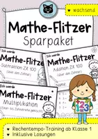 Vorschau - Arbeitsblätter - Wachsendes Sparpaket Matheflitzer | Rechentempo Training - Deckblatt
