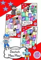 Vorschau - Spiele - Materialpaket Deutsch Mau Mau ® Spiele (Wortarten, Wortfelder und Personalformen) - Deckblatt