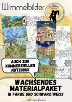 Vorschau - Mal- und Bastelvorlagen - Wimmelbilder zur kommerziellen Nutzung - Deckblatt