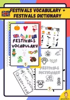 Vista previa - Hojas de trabajo - Pack Festivals Vocabulary+ Festivals Pictionary to colour - Portada