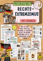 Vorschau - Unterrichtsreihen - Rechtsextremismus Unterrichtsmaterial Politik Ethik Klasse 8–10 Arbeitsblätter rechte Ideologie AfD Parteien Deutschland Social Media Propaganda Analyse mit Lösungen - Deckblatt