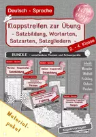 Vorschau - Stationenlernen - *MATERIALPAKET* Schüttelsätze - 5 Themen - differenzierte Satzstreifen - Schüttelsätze / Sätze für Satz des Tages, Satzglieder, Grammatik, Schleichdiktat - Deckblatt