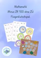Vorschau - Aufgabenkarten - Materialpaket Fliegenklatschenspiel Minus ZR 100 ohne ZÜ - Deckblatt