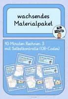 Vorschau - Arbeitsblätter - wachsendes Materialpaket: 10 Minuten Rechnen mit Selbstkontrolle (QR-Code) - Deckblatt