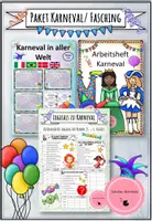 Vorschau - Mal- und Bastelvorlagen - Materialpaket Karneval/ Fasching - Deckblatt