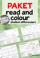 Vorschau - Arbeitsblätter - Materialpaket - read and colour - Deckblatt