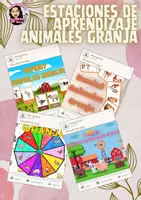 Vista previa - Juegos / Gamificación - ESTACIONES DE APRENDIZAJE ANIMALES GRANJA - Portada