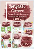 Vorschau - Stundenentwürfe - SPARPAKET / Materialpaket "Ostern" - Escape Room , Lesespurgeschichte, Lesespaziergänge, Malblätter - Klasse 3-4 - Deckblatt
