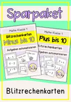 Vorschau - Aufgabenkarten - Materialpaket: Blitzrechenkarten (Addition, Subtraktion bis 10) - Deckblatt