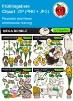 Vorschau - Experimente - Lebenszyklus von Tieren Clipart set Materialpaket, Frühling - Deckblatt